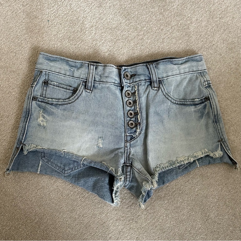 Free People Runaway Cutoff Denim Shorts, Size 24